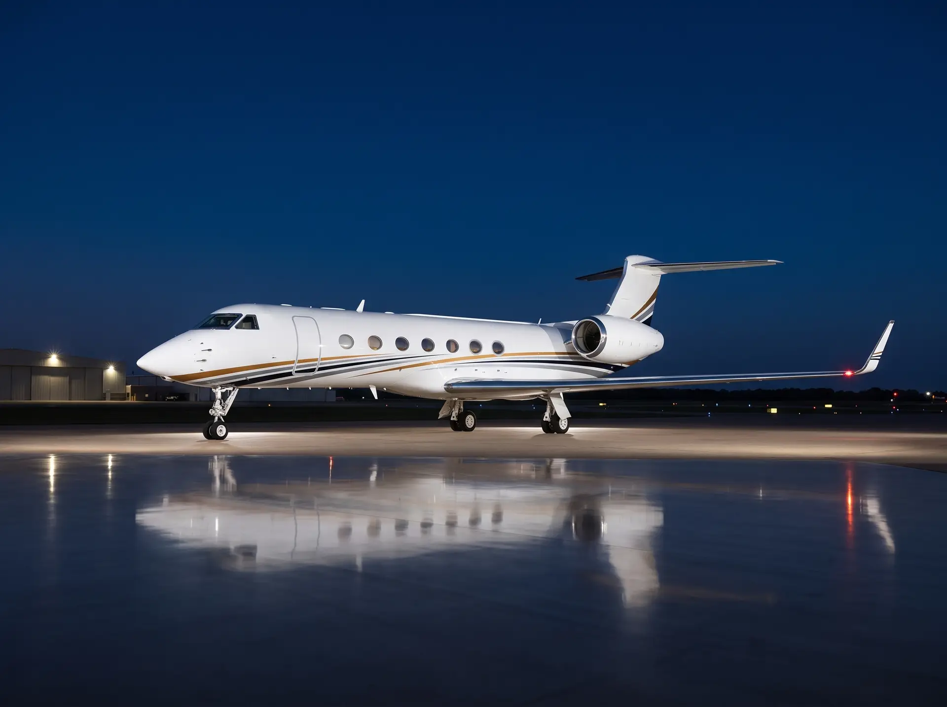 Executive aircraft prepared for an international aviation mission