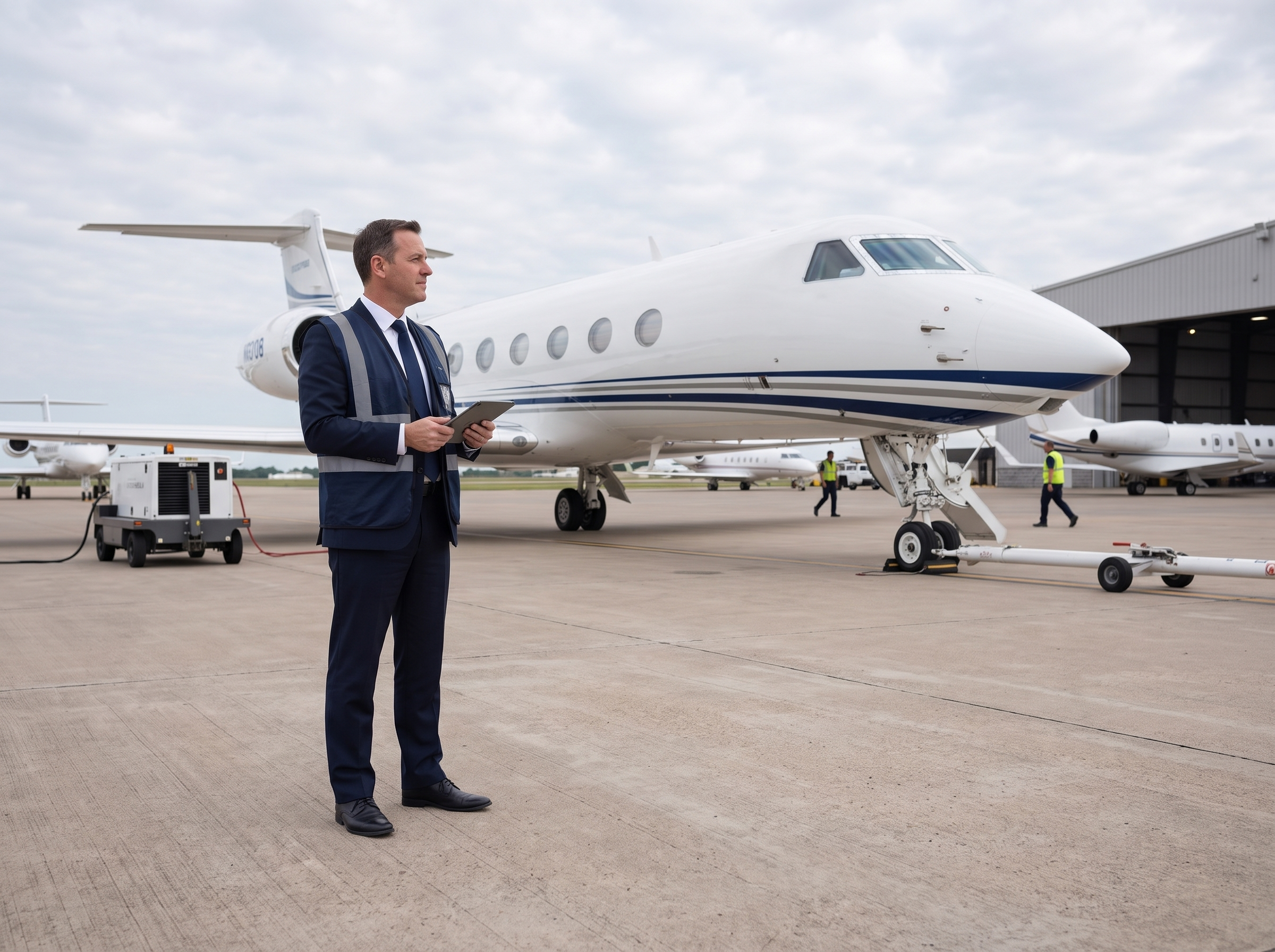 Aerxia flight support agent coordinating an international aviation mission