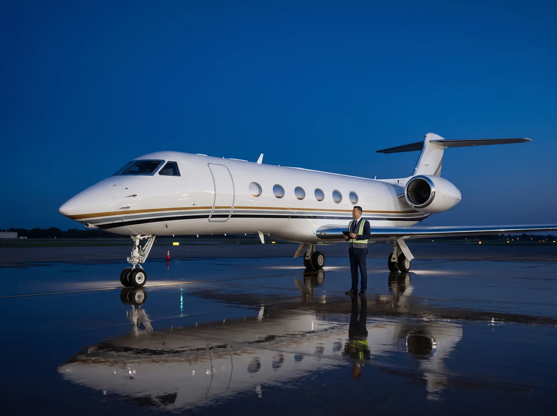 Night ground operations for business aviation