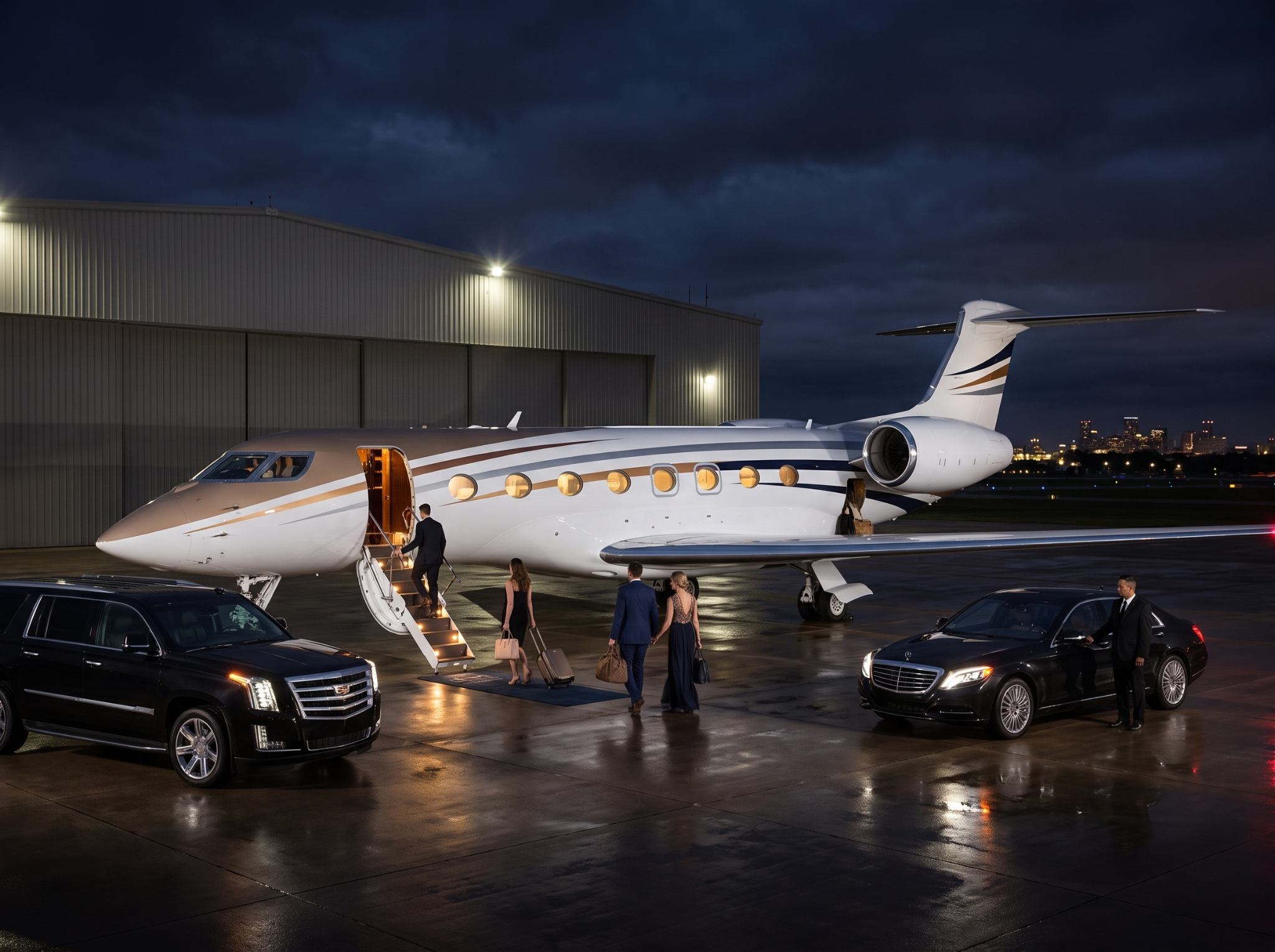 Premium ground transportation for business aviation passengers