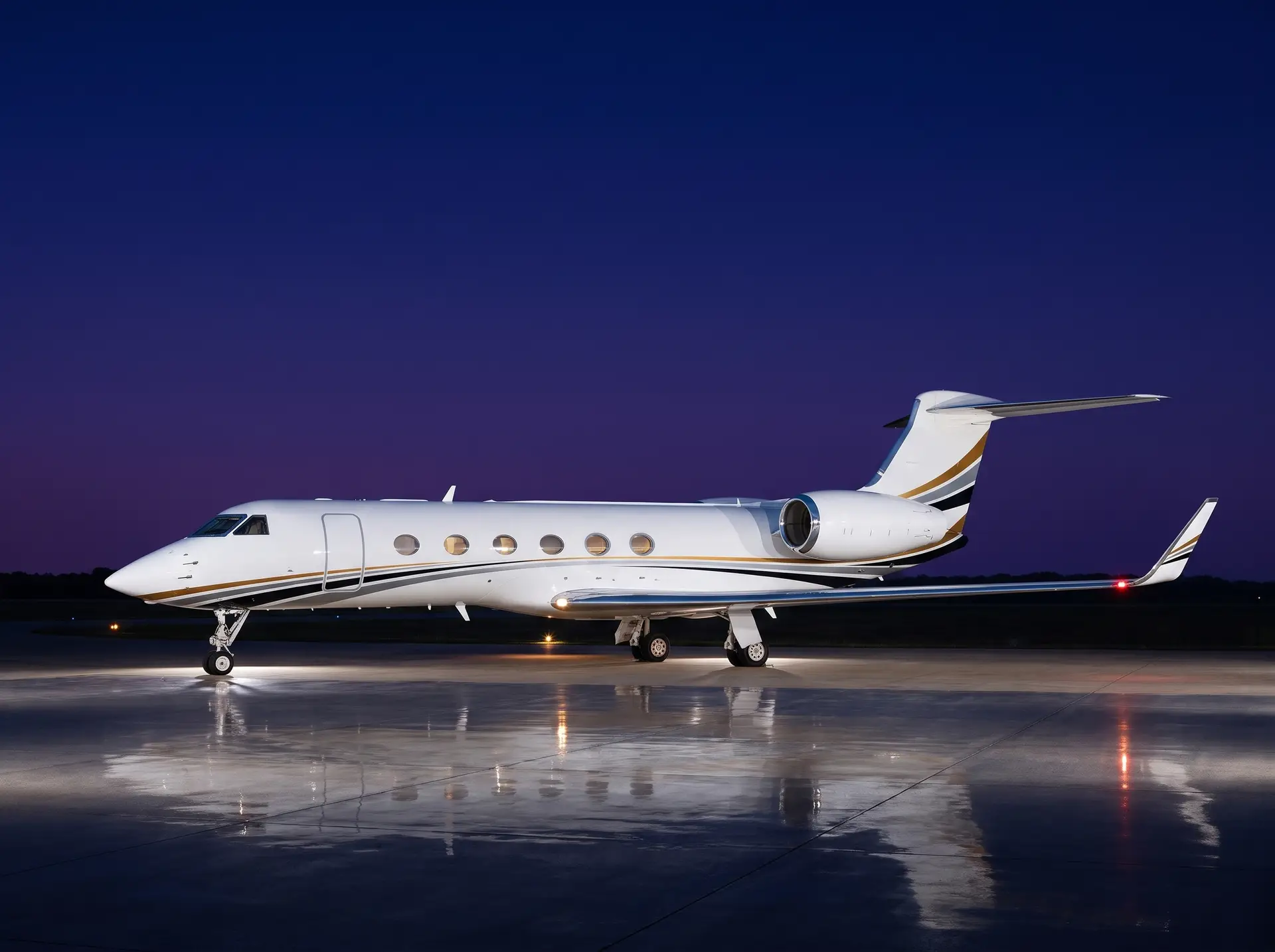 Aerxia private jet night ramp operation