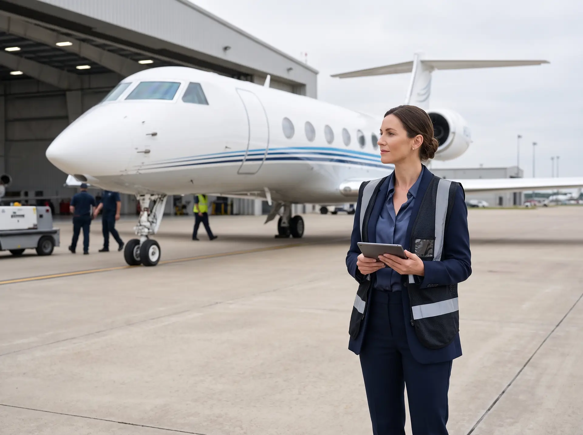 Aerxia trip support specialist reviewing flight planning information