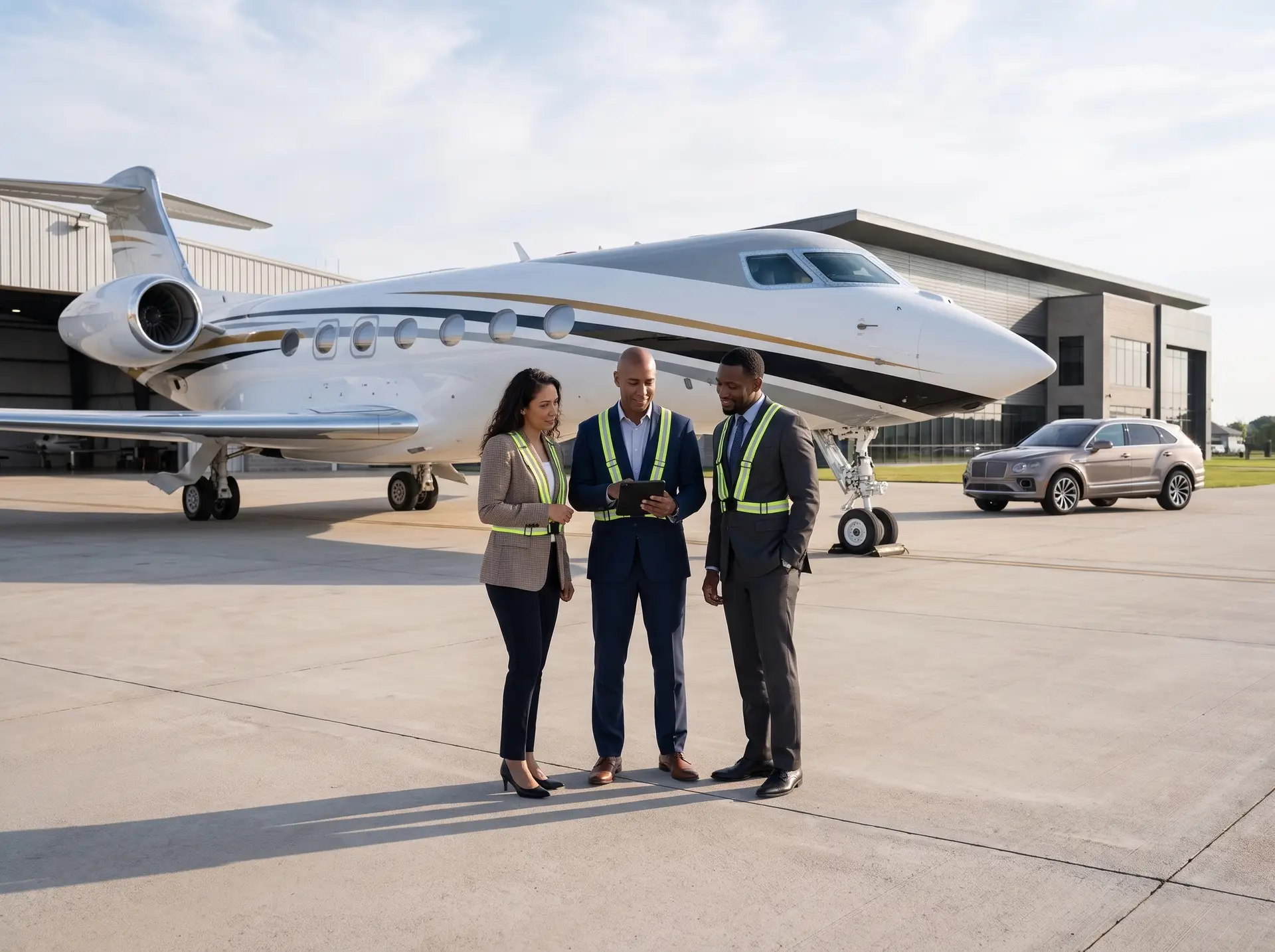 Aerxia trip support team coordinating a private aviation mission